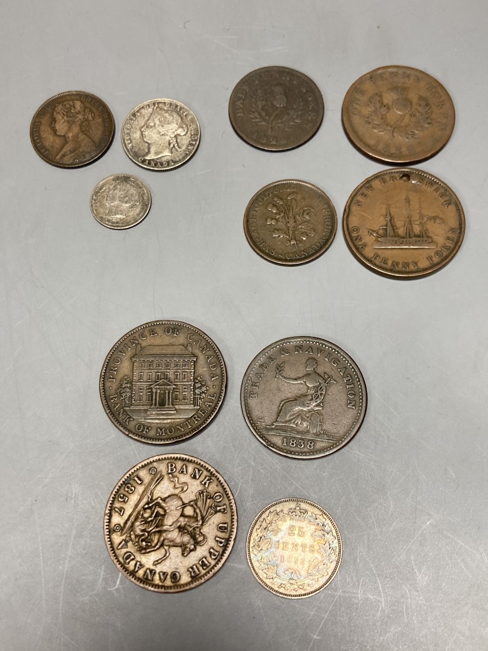 Canada, 19th century coins and tokens,